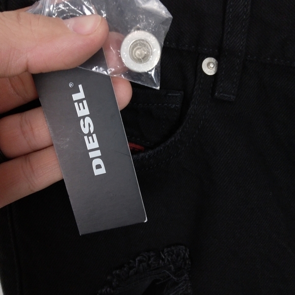 Diesel Black Distressed Ankle Jeans - Picture 10 of 11